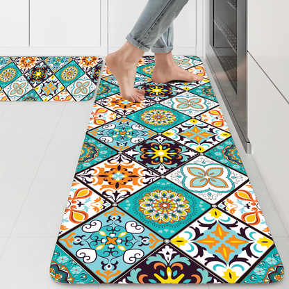 Ishro Home Premium Kitchen Mats ("18x54"& 18"x28")