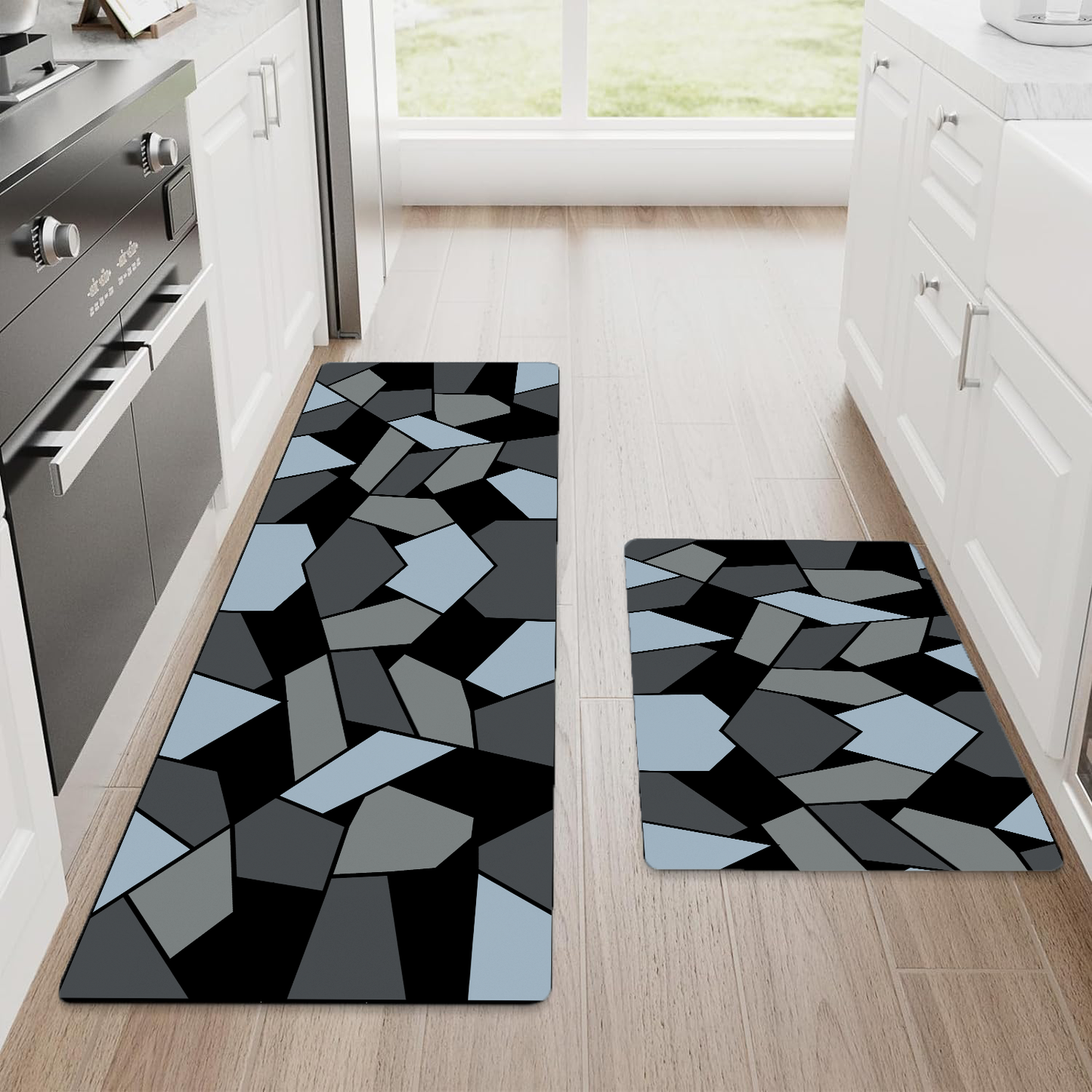 Ishro Home Premium Kitchen Mats ("18x54"& 18"x28")