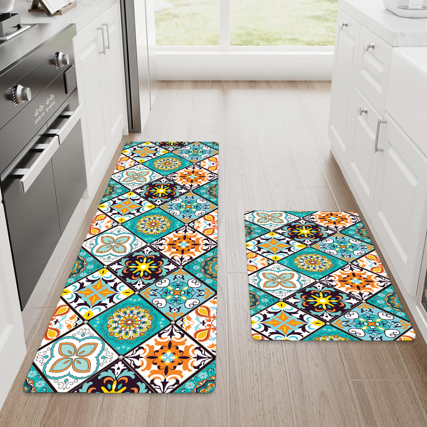 Ishro Home Premium Kitchen Mats ("18x54"& 18"x28")