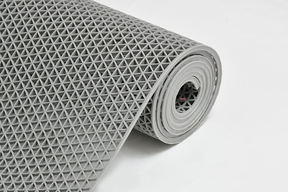 Premium Anti-Skid Rubber Bathroom & Multipurpose Mat | Waterproof | Grey (2×3 Ft)