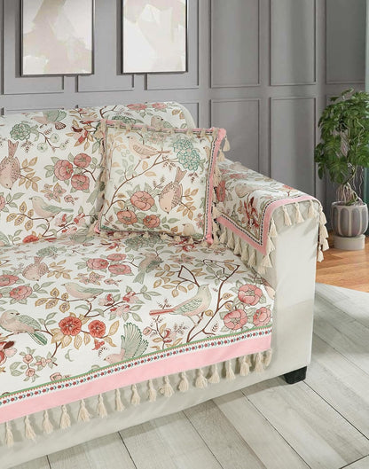 Premium 1 Seater Sofa Cover with Arm Covers | Soft Frill Design | Machine Washable