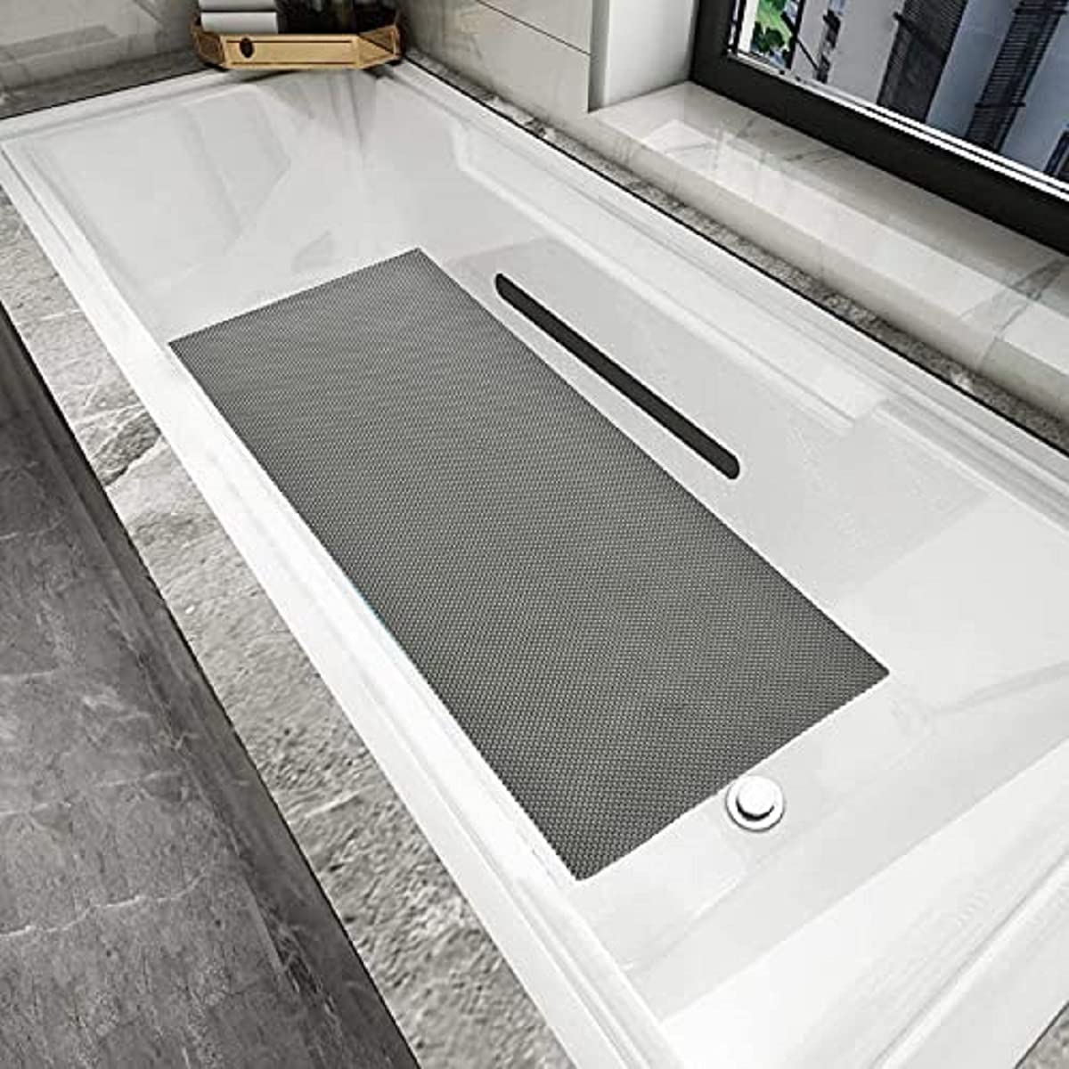 Premium Anti-Skid Rubber Bathroom & Multipurpose Mat | Waterproof | Grey (2×3 Ft)