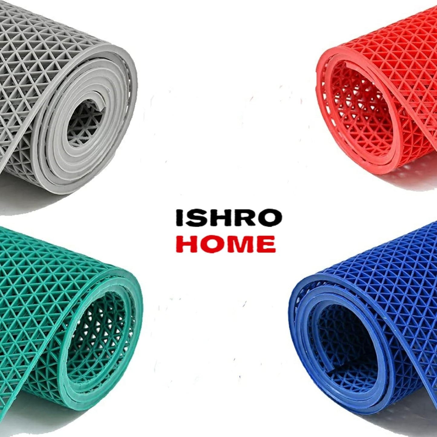 Premium Anti-Skid Rubber Bathroom & Multipurpose Mat | Waterproof | Grey (2×3 Ft)