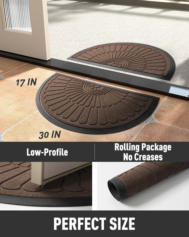 Premium Anti-Skid Semi-Circle Door Mat | Waterproof Rubber Floor Mat