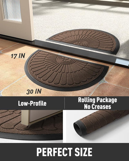 Premium Anti-Skid Semi-Circle Door Mat | Waterproof Rubber Floor Mat