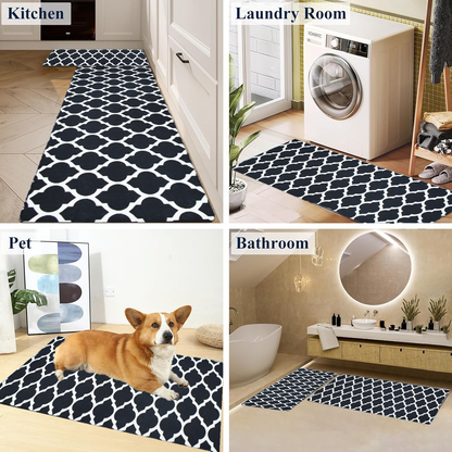 Ishro Home Premium Kitchen Mats ("18x54"& 18"x28")