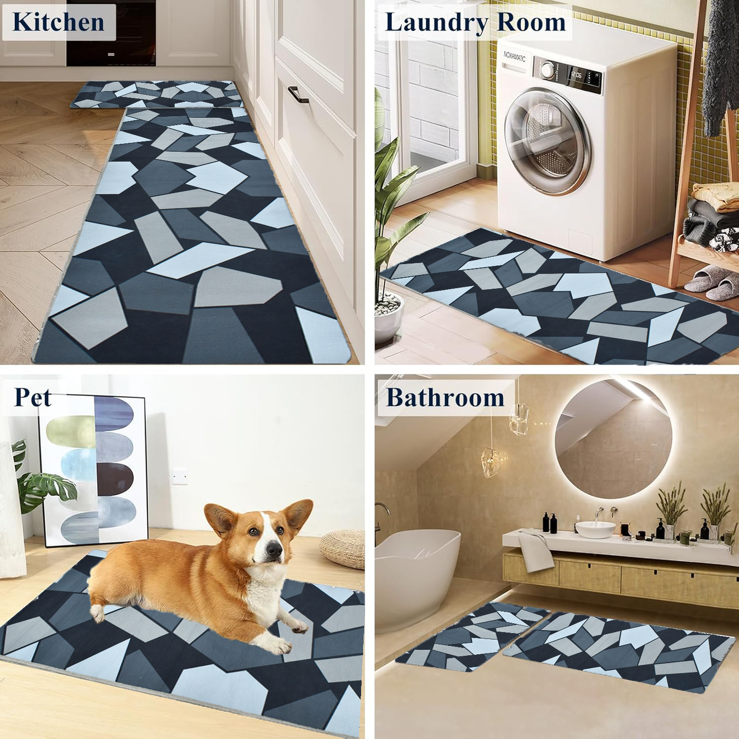 Ishro Home Premium Kitchen Mats ("18x54"& 18"x28")