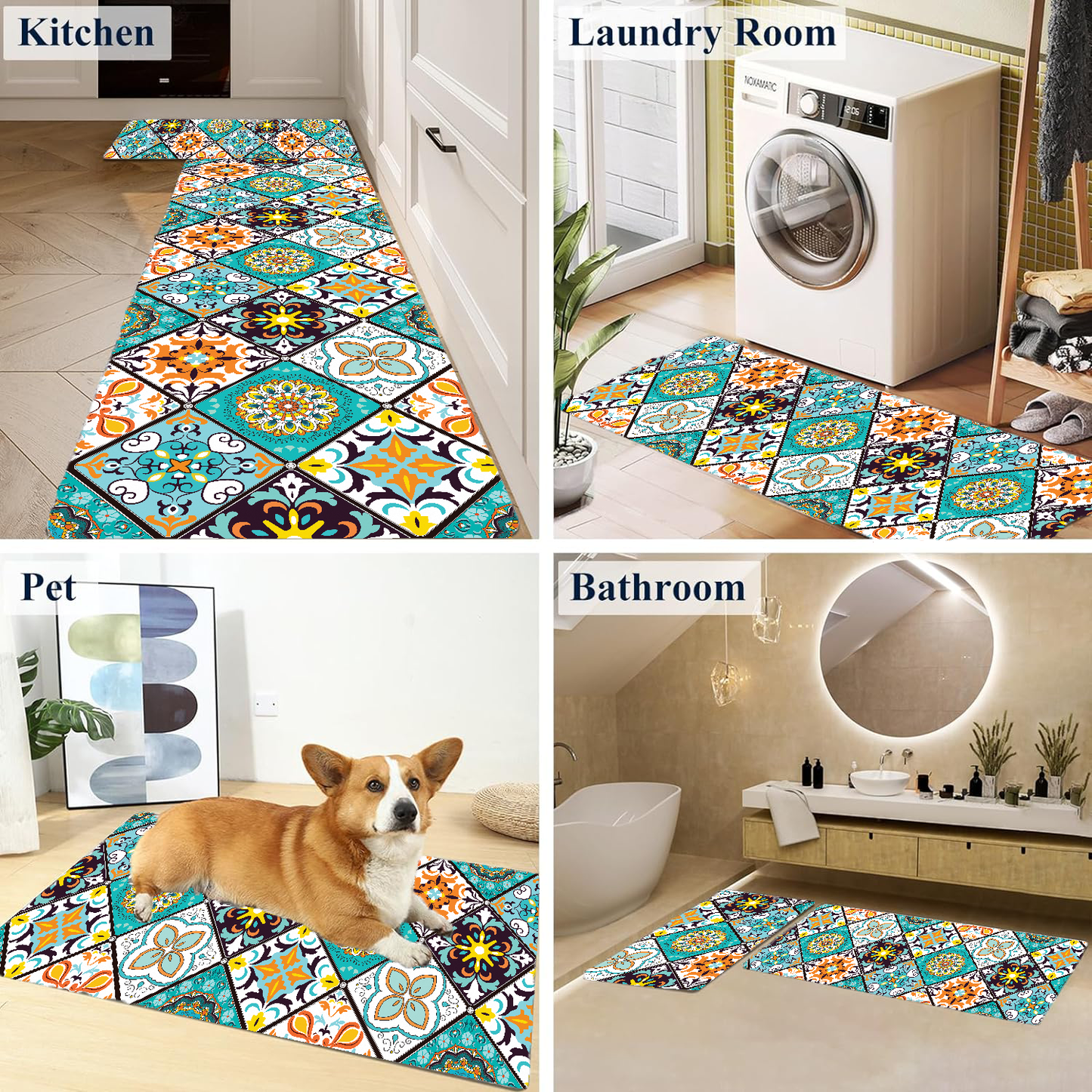 Ishro Home Premium Kitchen Mats ("18x54"& 18"x28")