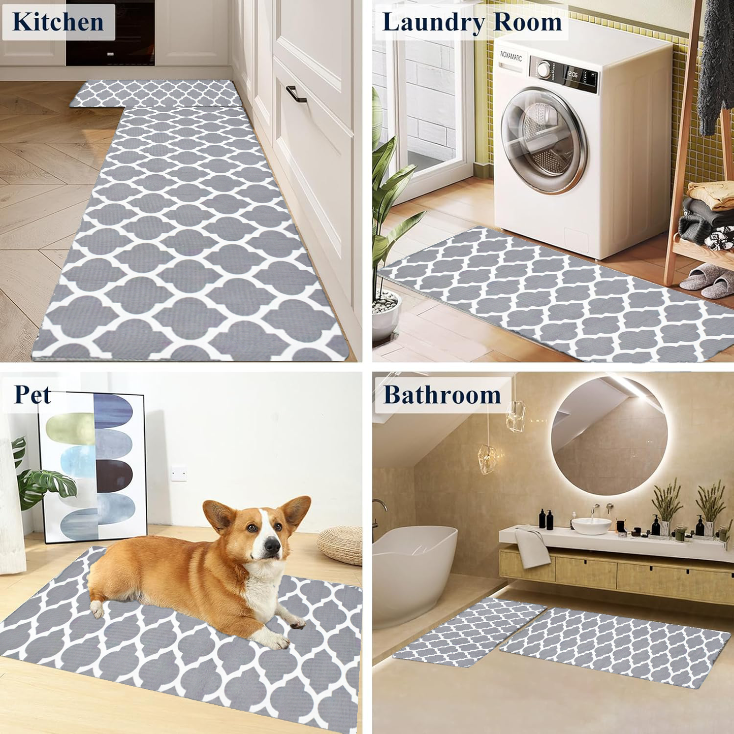 Ishro Home Premium Kitchen Mats ("18x54"& 18"x28")