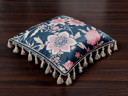 Ishro Home Tree of Life Cushion Covers | Soft Frill Design | 16x16 Inch | Machine Washable