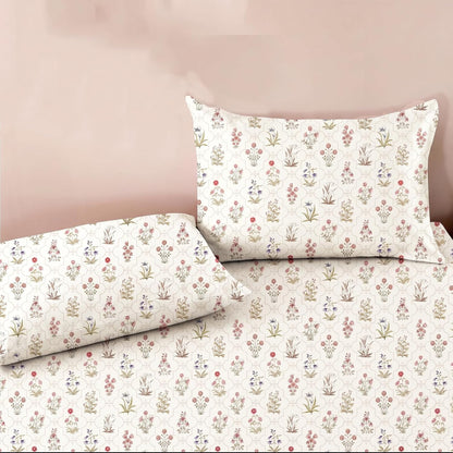 Luxury Satin Double Bedsheet with 2 Pillow Covers | Soft, Silky & Wrinkle Resistant | Zurich Meadow