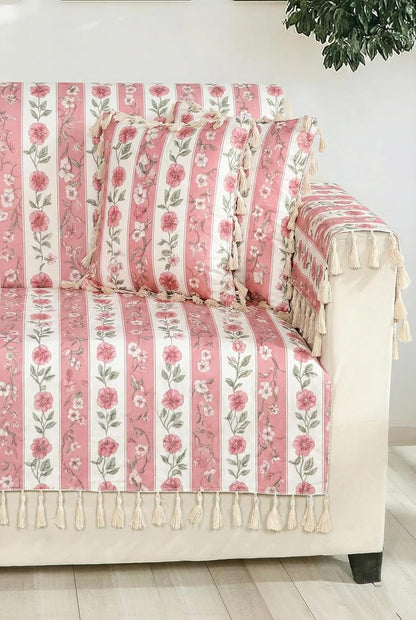Premium 1 Seater Sofa Cover with Arm Covers | Soft Frill Design | Machine Washable