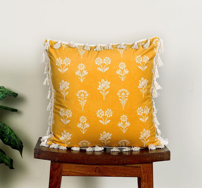 Ishro Home Tree of Life Cushion Covers | Soft Frill Design | 16x16 Inch | Machine Washable