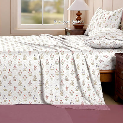 Luxury Satin Double Bedsheet with 2 Pillow Covers | Soft, Silky & Wrinkle Resistant | Zurich Meadow