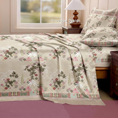 Luxury Satin Double Bedsheet with 2 Pillow Covers | Soft, Silky & Wrinkle Resistant | Zurich Meadow
