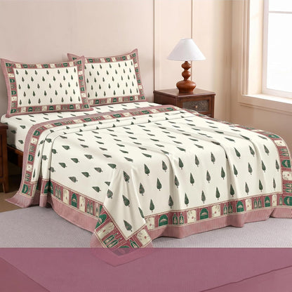 Luxury Satin Double Bedsheet with 2 Pillow Covers | Soft, Silky & Wrinkle Resistant | Zurich Meadow