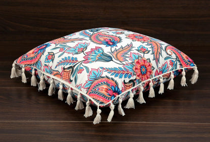 Ishro Home Tree of Life Cushion Covers | Soft Frill Design | 16x16 Inch | Machine Washable