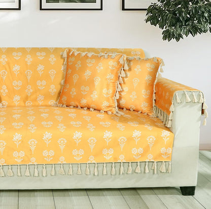 Premium 1 Seater Sofa Cover with Arm Covers | Soft Frill Design | Machine Washable