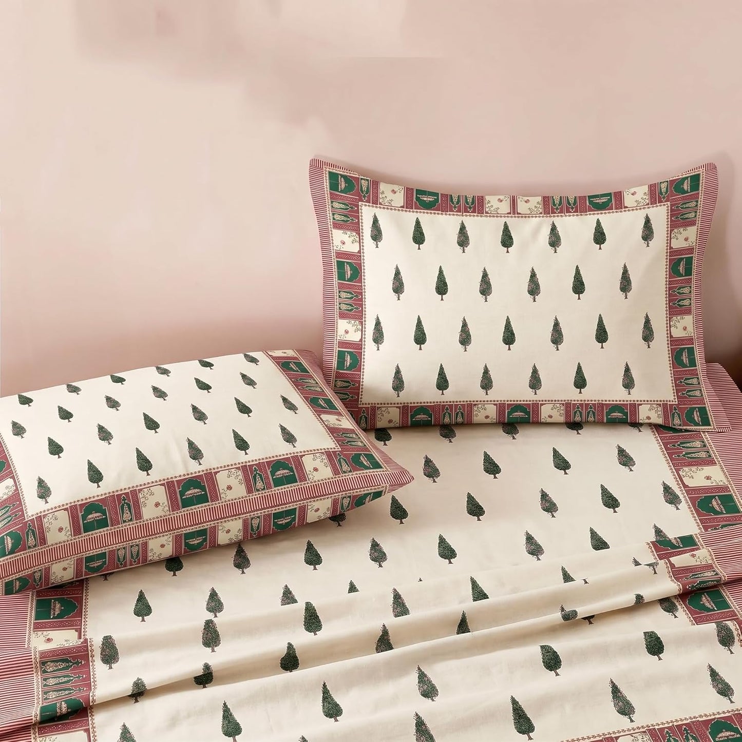 Luxury Satin Double Bedsheet with 2 Pillow Covers | Soft, Silky & Wrinkle Resistant | Zurich Meadow