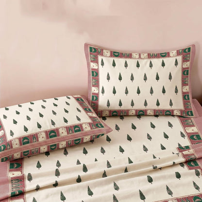 Luxury Satin Double Bedsheet with 2 Pillow Covers | Soft, Silky & Wrinkle Resistant | Zurich Meadow