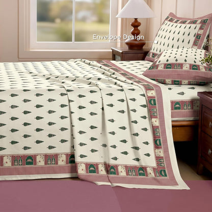 Luxury Satin Double Bedsheet with 2 Pillow Covers | Soft, Silky & Wrinkle Resistant | Zurich Meadow