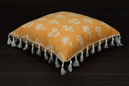 Ishro Home Tree of Life Cushion Covers | Soft Frill Design | 16x16 Inch | Machine Washable