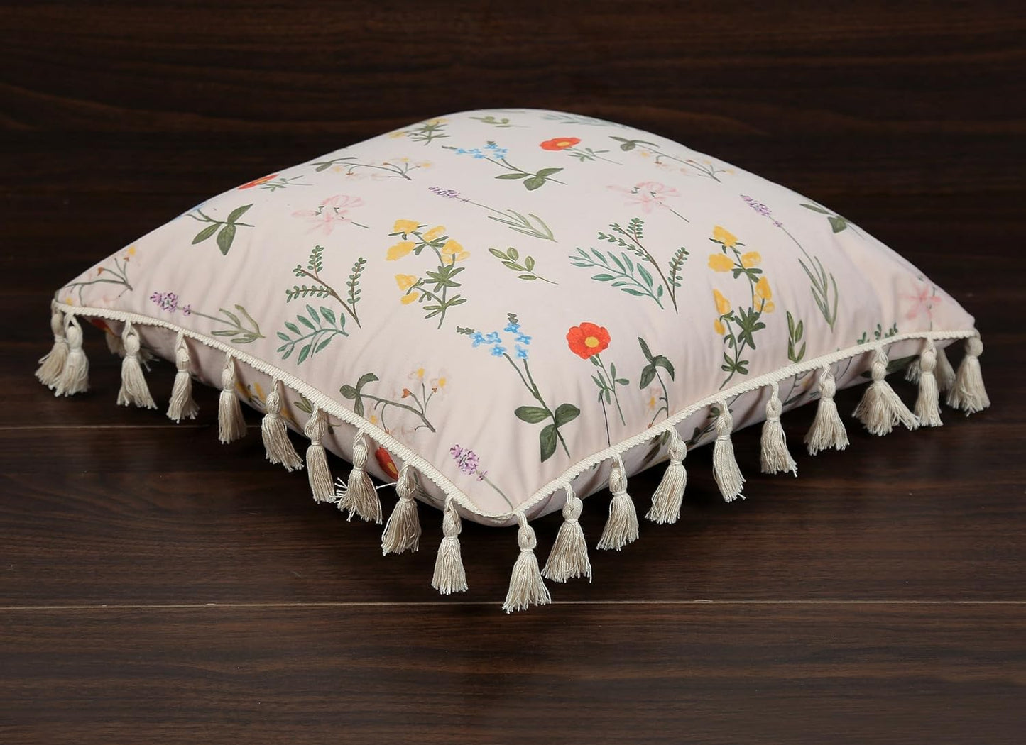 Ishro Home Tree of Life Cushion Covers | Soft Frill Design | 16x16 Inch | Machine Washable