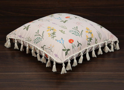 Ishro Home Tree of Life Cushion Covers | Soft Frill Design | 16x16 Inch | Machine Washable