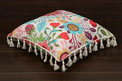 Ishro Home Tree of Life Cushion Covers | Soft Frill Design | 16x16 Inch | Machine Washable