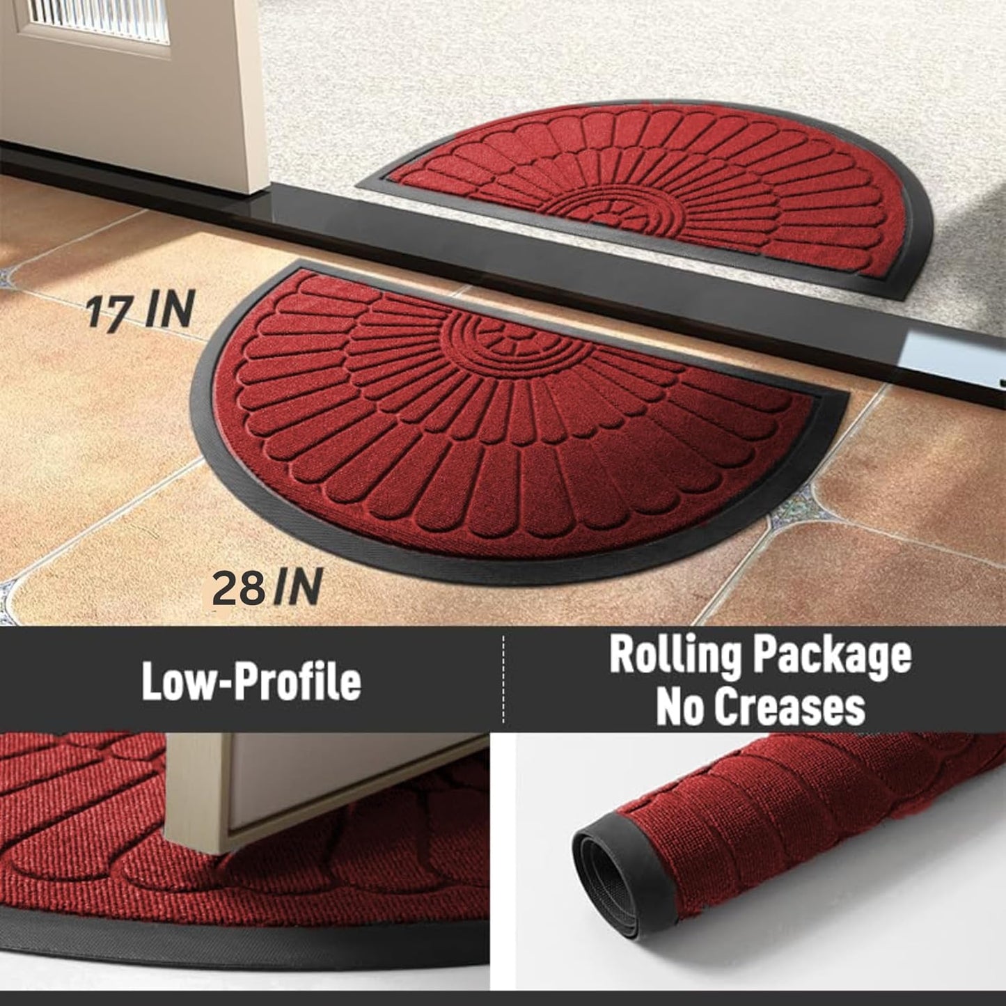 Premium Anti-Skid Semi-Circle Door Mat | Waterproof Rubber Floor Mat