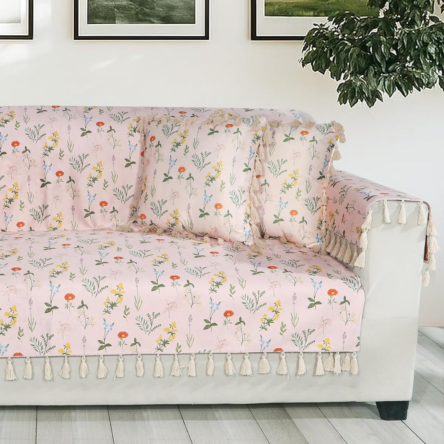Premium 1 Seater Sofa Cover with Arm Covers | Soft Frill Design | Machine Washable
