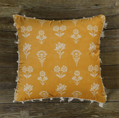 Ishro Home Tree of Life Cushion Covers | Soft Frill Design | 16x16 Inch | Machine Washable