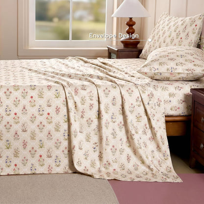 Luxury Satin Double Bedsheet with 2 Pillow Covers | Soft, Silky & Wrinkle Resistant | Zurich Meadow