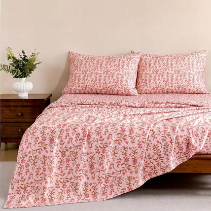 Luxury Satin Double Bedsheet with 2 Pillow Covers | Soft, Silky & Wrinkle Resistant | Zurich Meadow