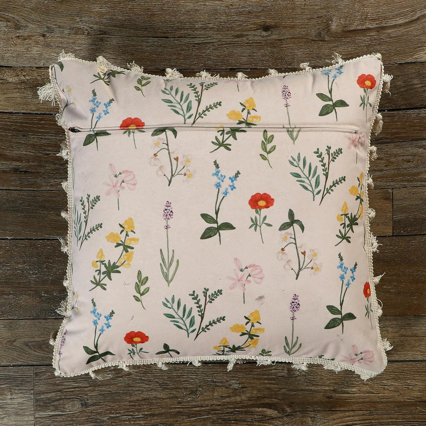 Ishro Home Tree of Life Cushion Covers | Soft Frill Design | 16x16 Inch | Machine Washable