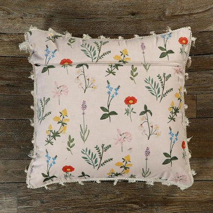 Ishro Home Tree of Life Cushion Covers | Soft Frill Design | 16x16 Inch | Machine Washable