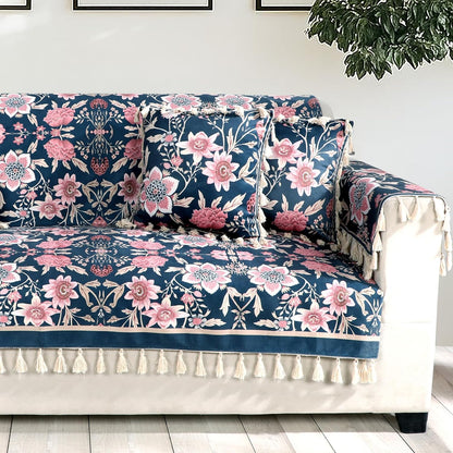 Premium 1 Seater Sofa Cover with Arm Covers | Soft Frill Design | Machine Washable