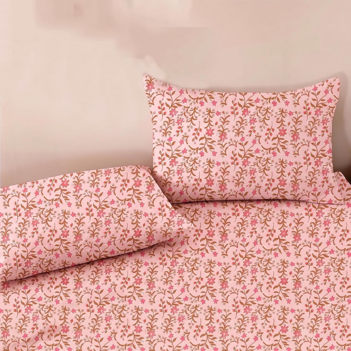 Luxury Satin Double Bedsheet with 2 Pillow Covers | Soft, Silky & Wrinkle Resistant | Zurich Meadow