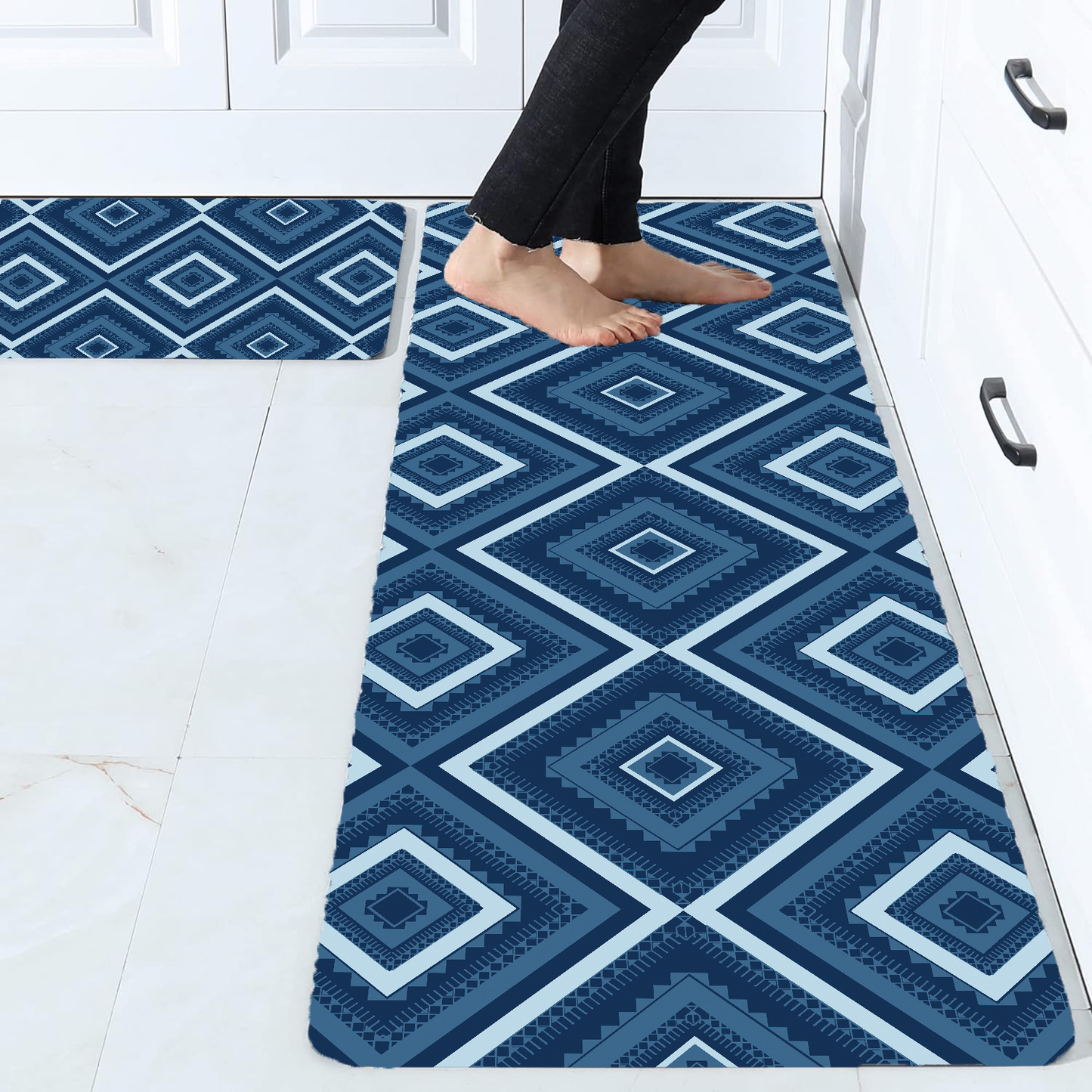 Ishro Home Premium Kitchen Mats ("18x54"& 18"x28")