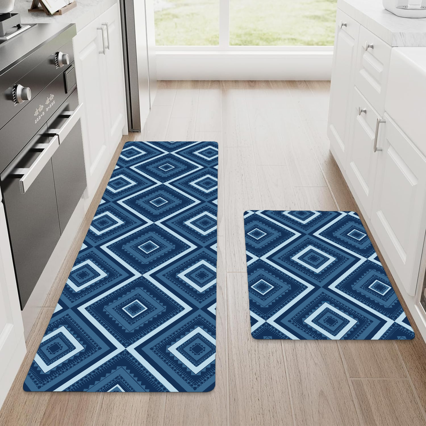 Ishro Home Premium Kitchen Mats ("18x54"& 18"x28")