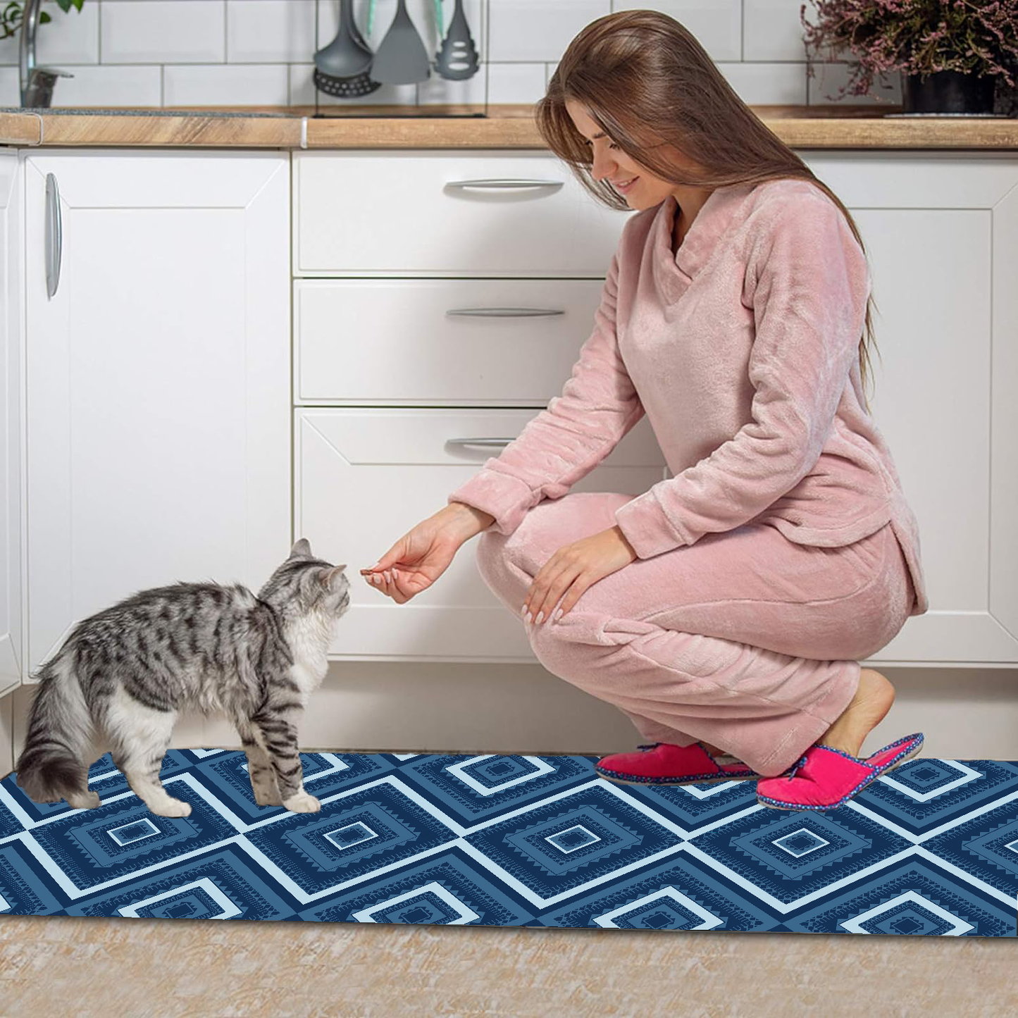 Ishro Home Premium Kitchen Mats ("18x54"& 18"x28")