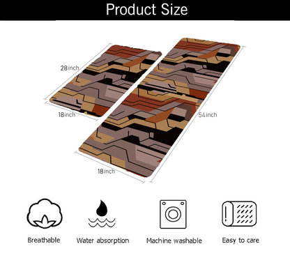 Ishro Home Premium Kitchen Mats ("18x54"& 18"x28")